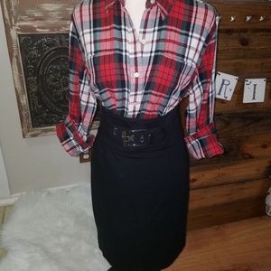 Cache black knit pencil skirt
